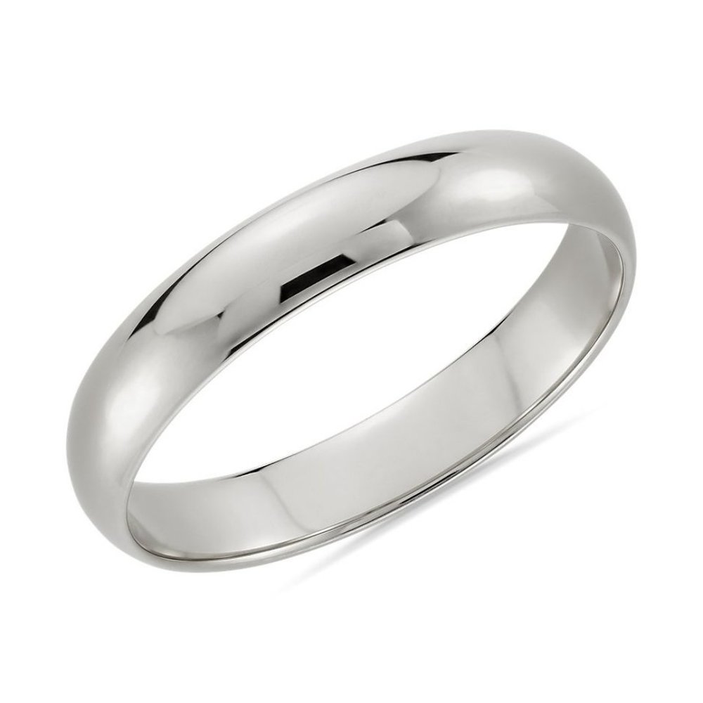 Classic Wedding Ring in 14k White Gold (4mm )